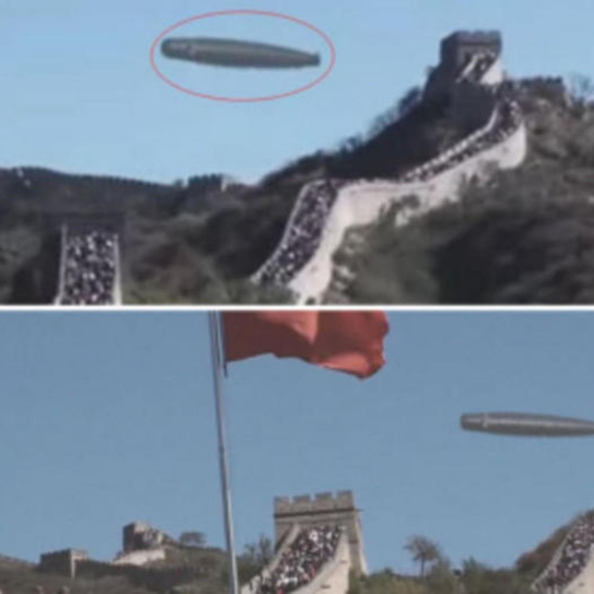 Unidentified flying object mysteriously spotted over the Great Wall of China: A captivating mystery сарtᴜгed on camera