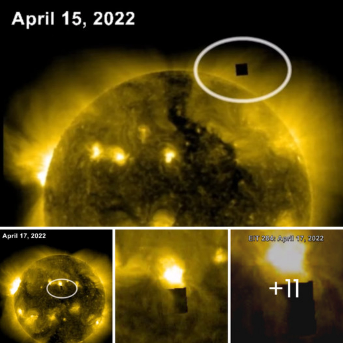 Unprecedented Sighting: Enormous Black Cube UFO Hovers Above the Sun’s Surface