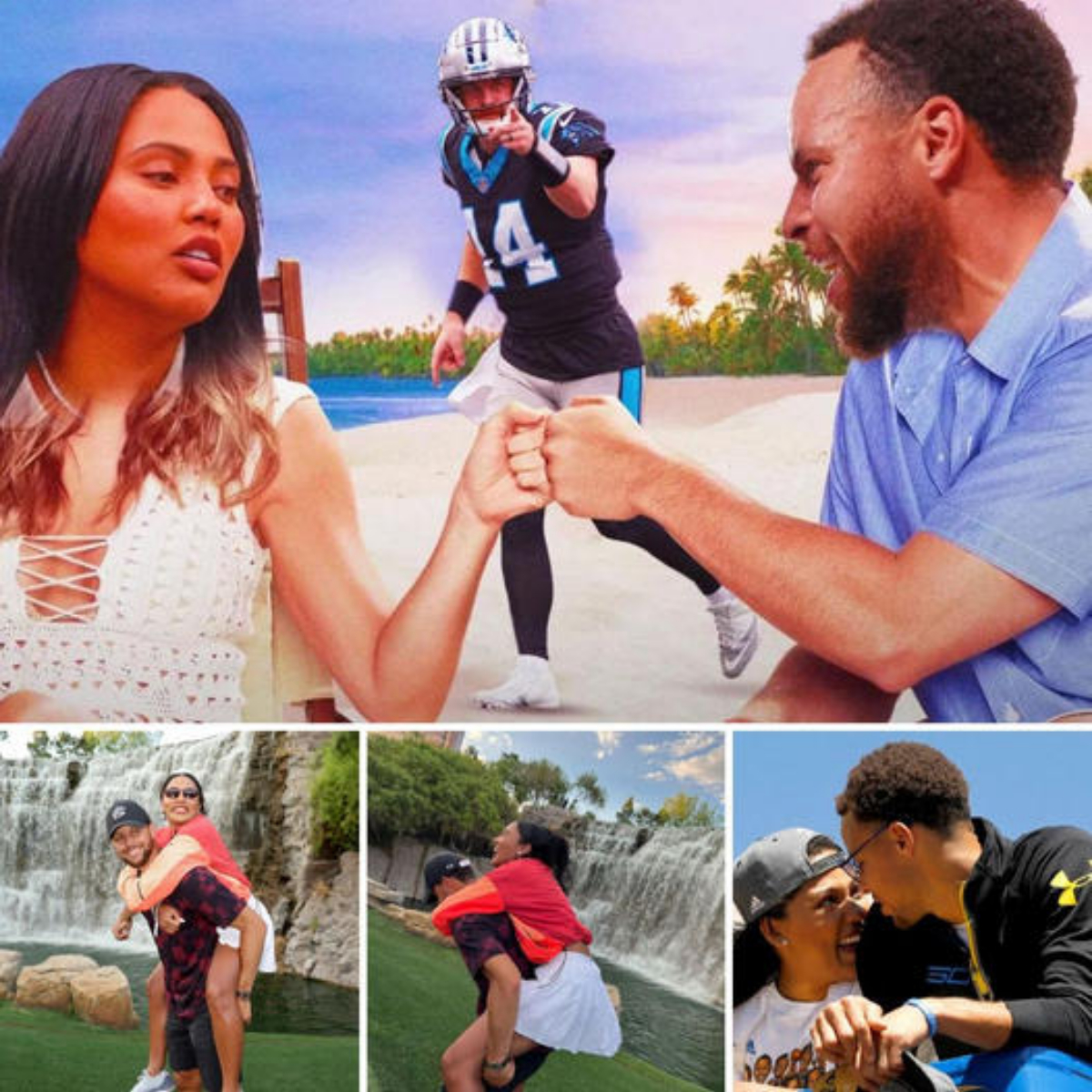 Warriors’ Stephen and Ayesha Curry spotted attending the Panthers-Raiders matchup.