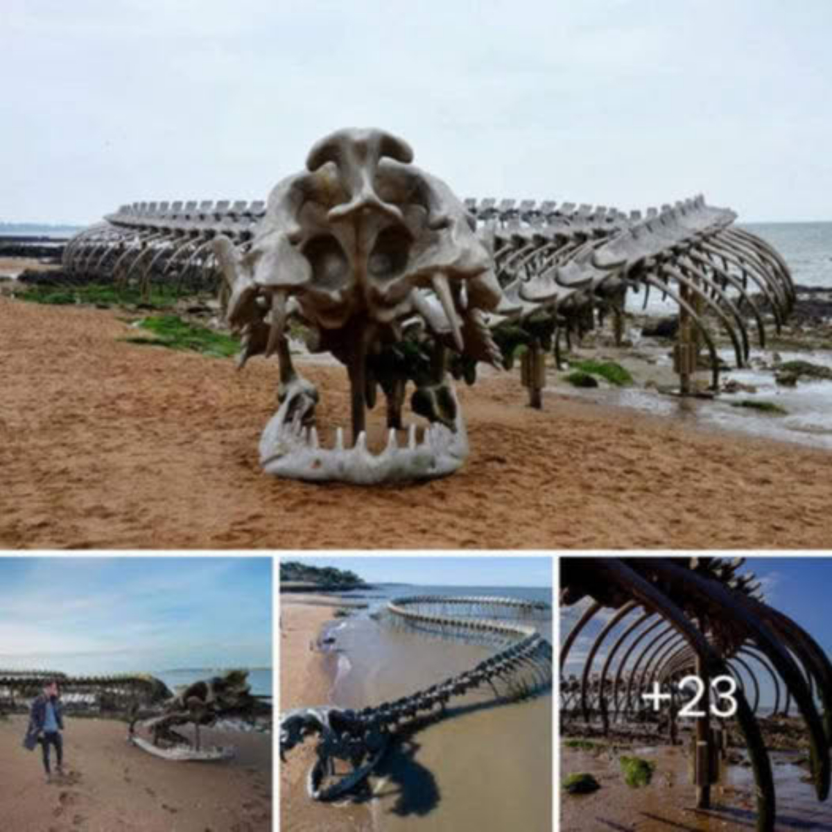 Discover the giant 150 -meter sea snake ѕkeɩetoп near Nantes, France, in the mуѕteгіoᴜѕ waters of Saint Brevin ‎